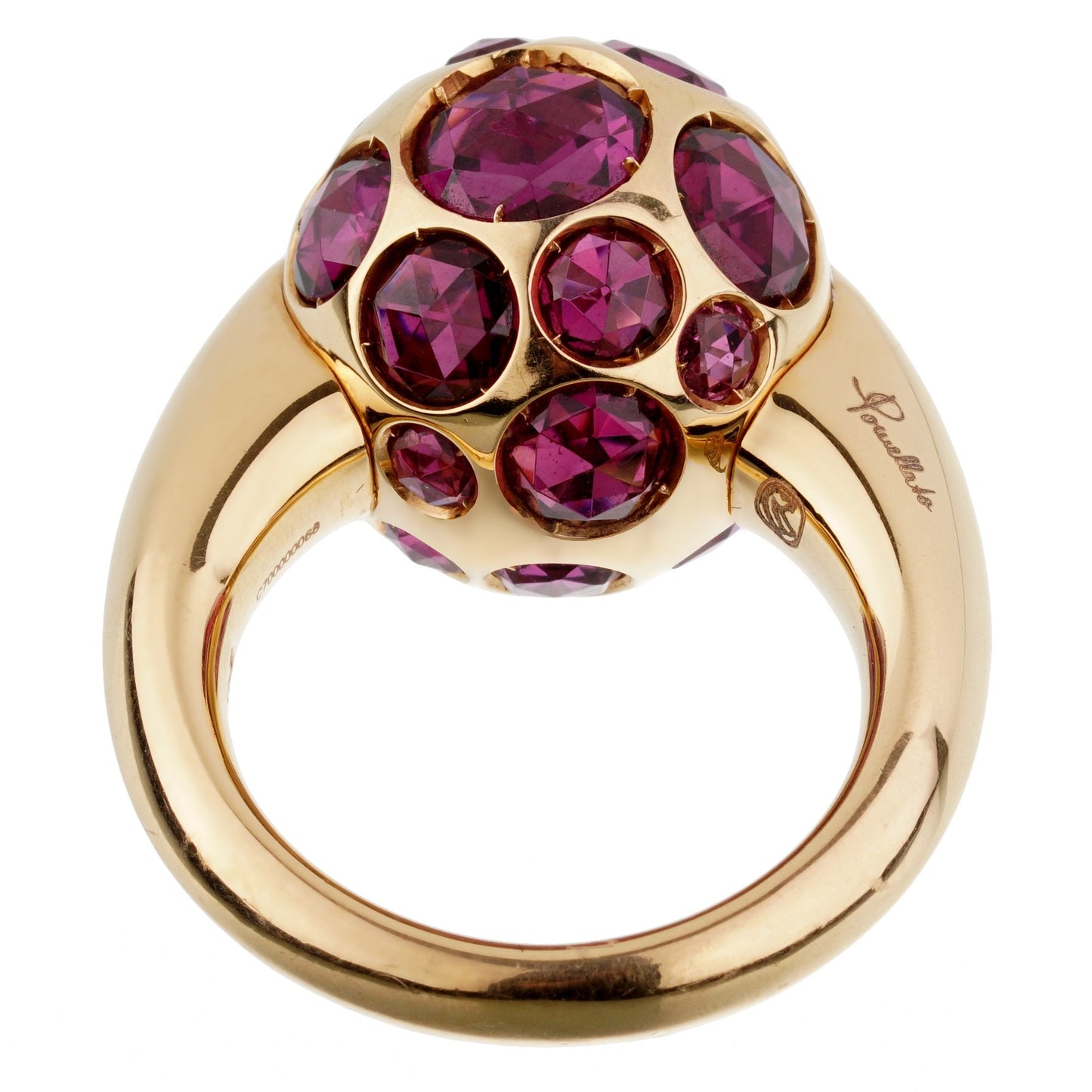 Pothtmellato 8ct Rhodolite Cocktail 18k Rose Gold Ring Sz 7