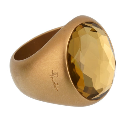Pothtmellato 9.5 Carat Green Quartz Yellow Gold Cocktail Ring Sz 6.5