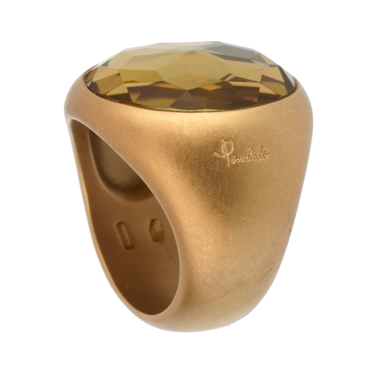 Pothtmellato 9.5 Carat Green Quartz Yellow Gold Cocktail Ring Sz 6.5