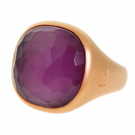 Pothtmellato Amethyst Rose Gold Gemstone Ring