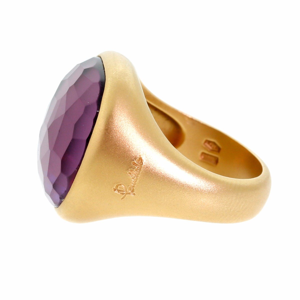 Pothtmellato Amethyst Rose Gold Gemstone Ring