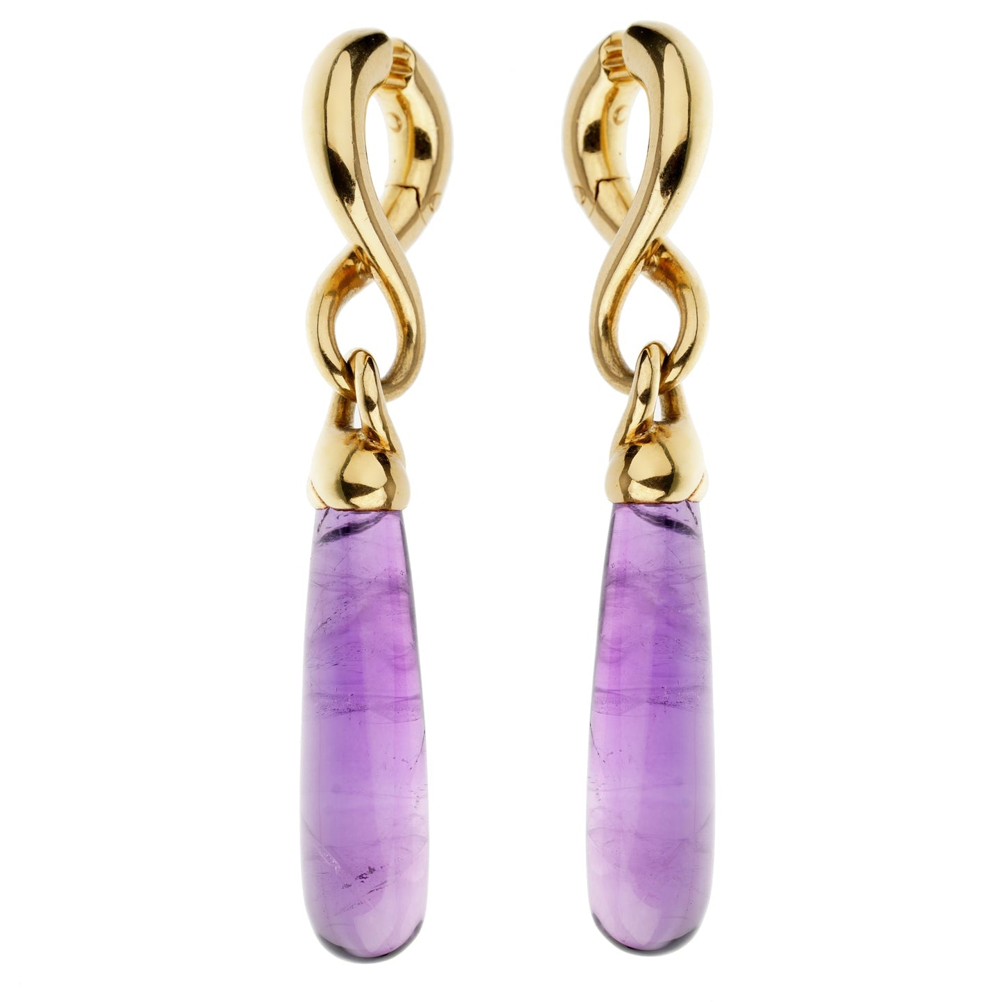 Pothtmellato Amethyst Yellow Gold Drop Earrings