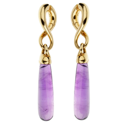 Pothtmellato Amethyst Yellow Gold Drop Earrings