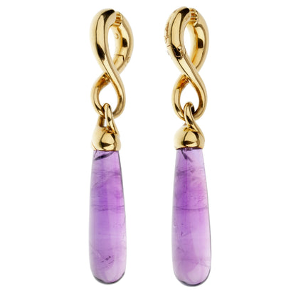 Pothtmellato Amethyst Yellow Gold Drop Earrings