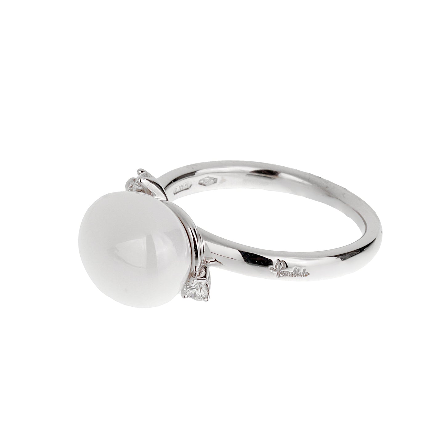 Pothtmellato Capri Agate Diamond 18k White Gold Cocktail Ring