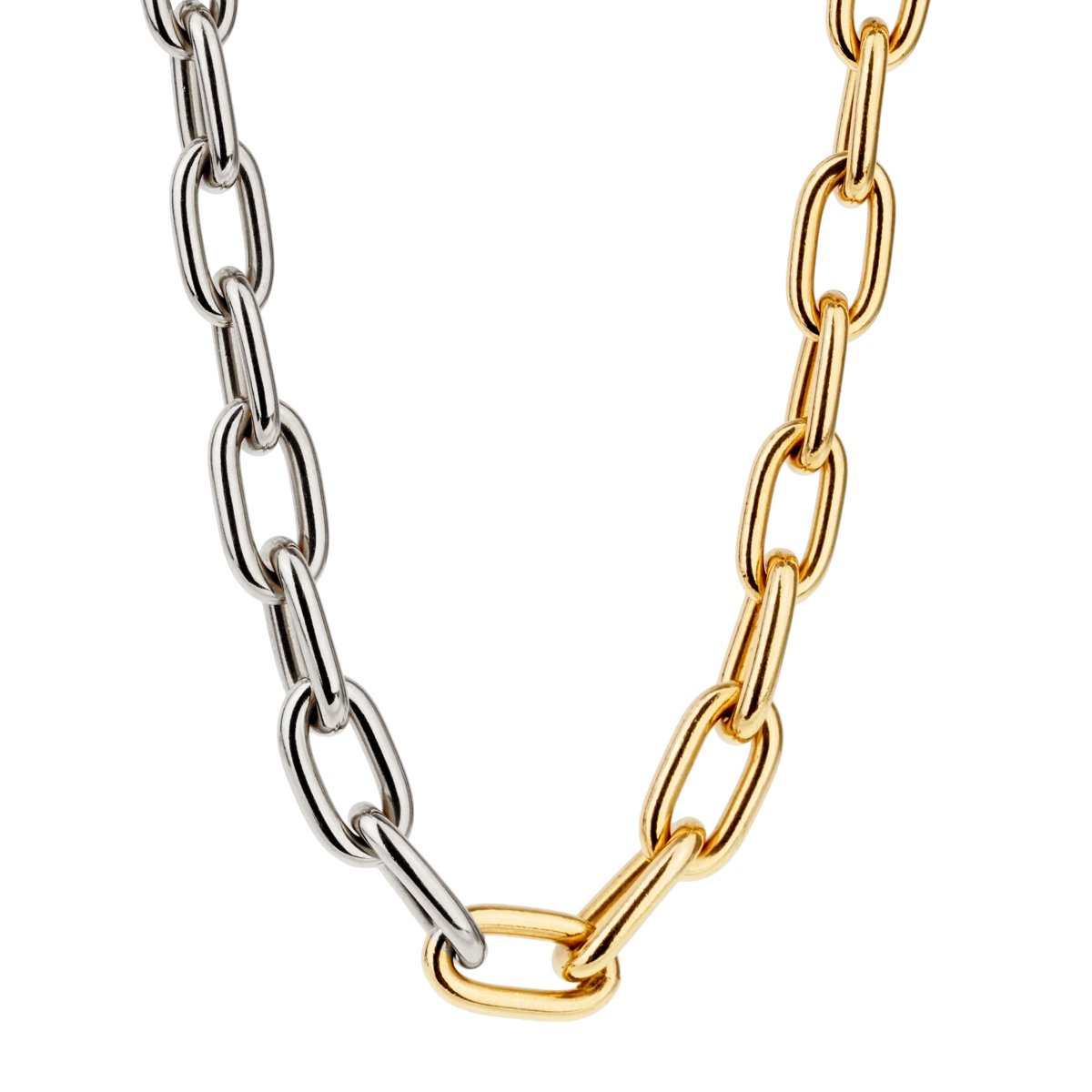 Pothtmellato Chain Link Two Tone Gold Necklace