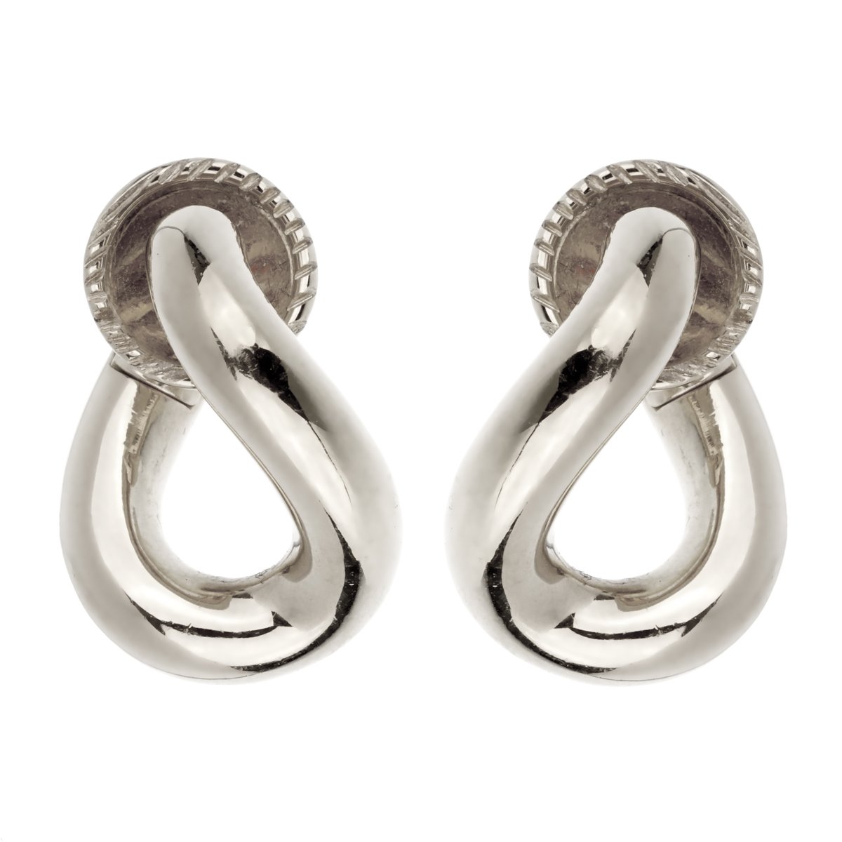 Pothtmellato Chain Link White Gold Hoop Earrings