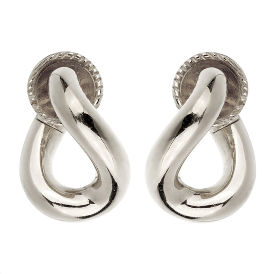 Pothtmellato Chain Link White Gold Hoop Earrings