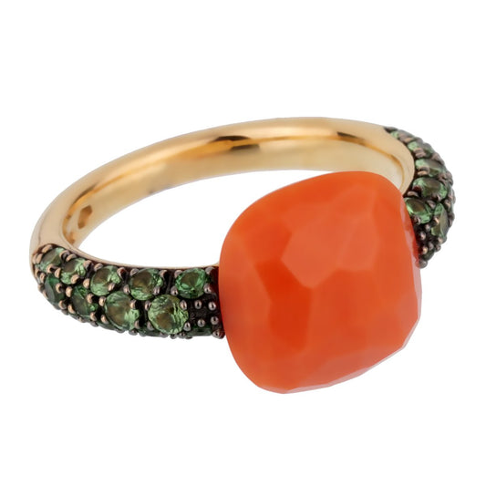 Pothtmellato Coral Cocktail Rose Gold Ring Sz 5 1/2