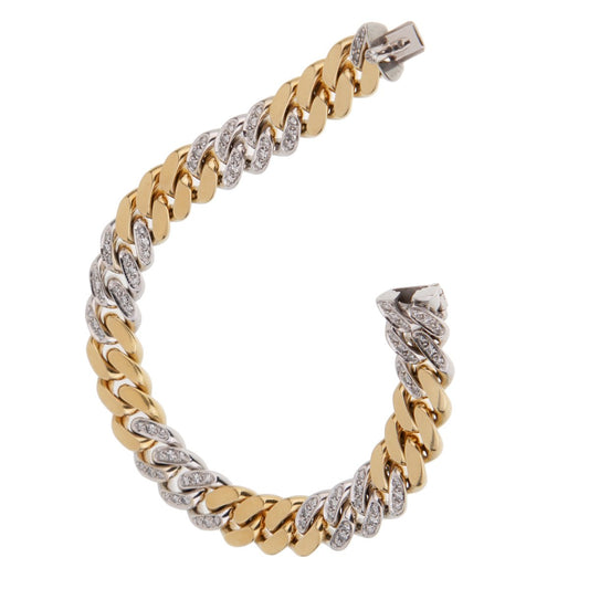 Pothtmellato Curb Diamond Yellow Gold Bracelet