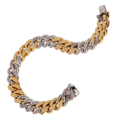 Pothtmellato Curb Diamond Yellow Gold Bracelet