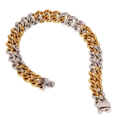 Pothtmellato Curb Diamond Yellow Gold Bracelet