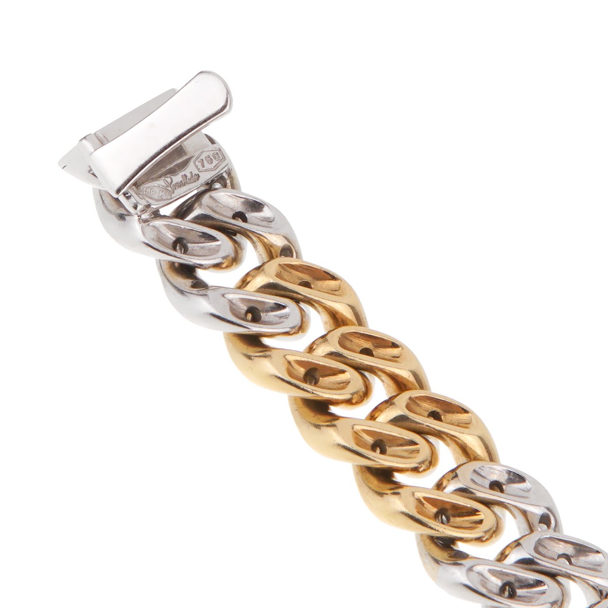 Pothtmellato Curb Diamond Yellow Gold Bracelet