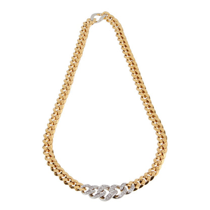 Pothtmellato Curb Link Diamond Gold Necklace