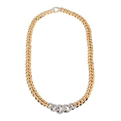 Pothtmellato Curb Link Diamond Gold Necklace