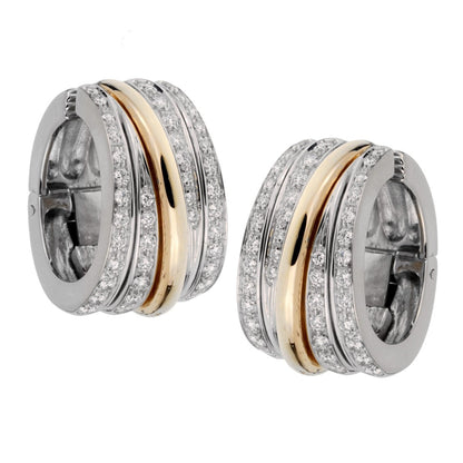 Pothtmellato Diamond Hoop 18k Rose & White Gold Earrings