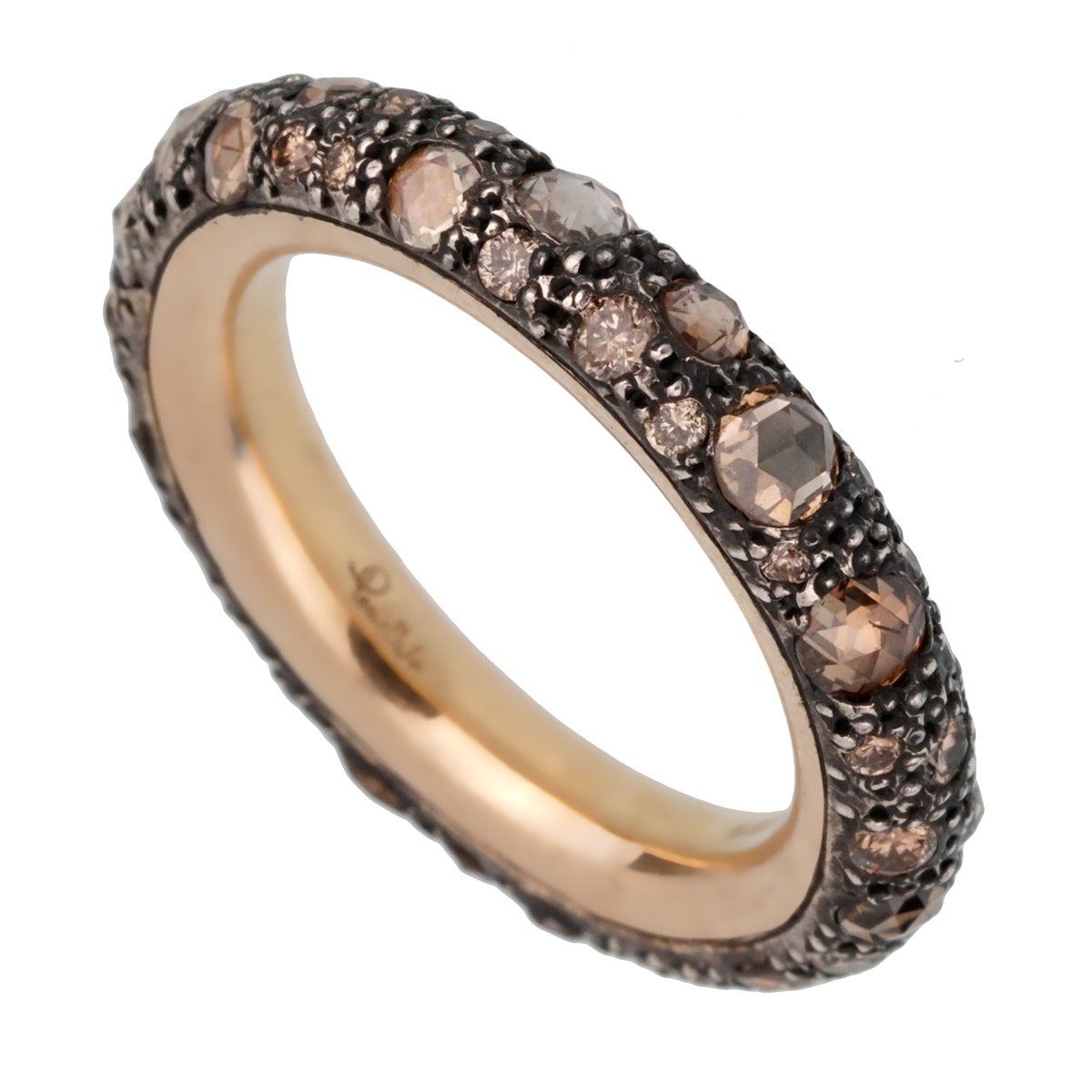 Pothtmellato Diamond Rose Gold Eternity Band Ring