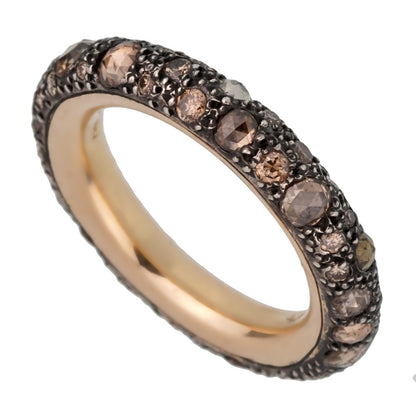 Pothtmellato Diamond Rose Gold Eternity Band Ring