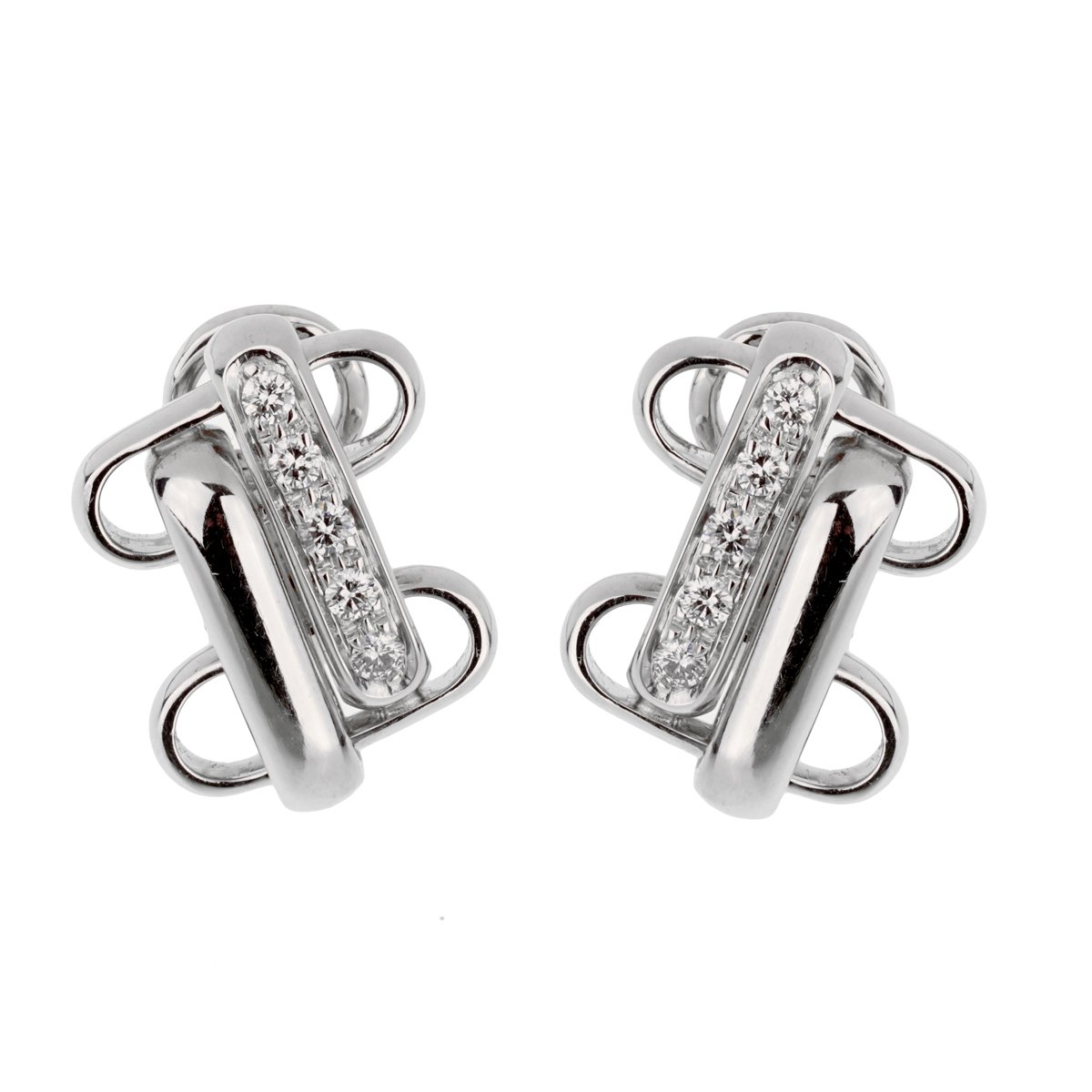 Pothtmellato 18k Diamond White Gold Earrings