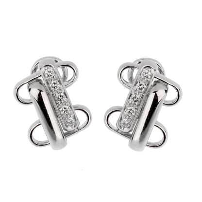 Pothtmellato 18k Diamond White Gold Earrings