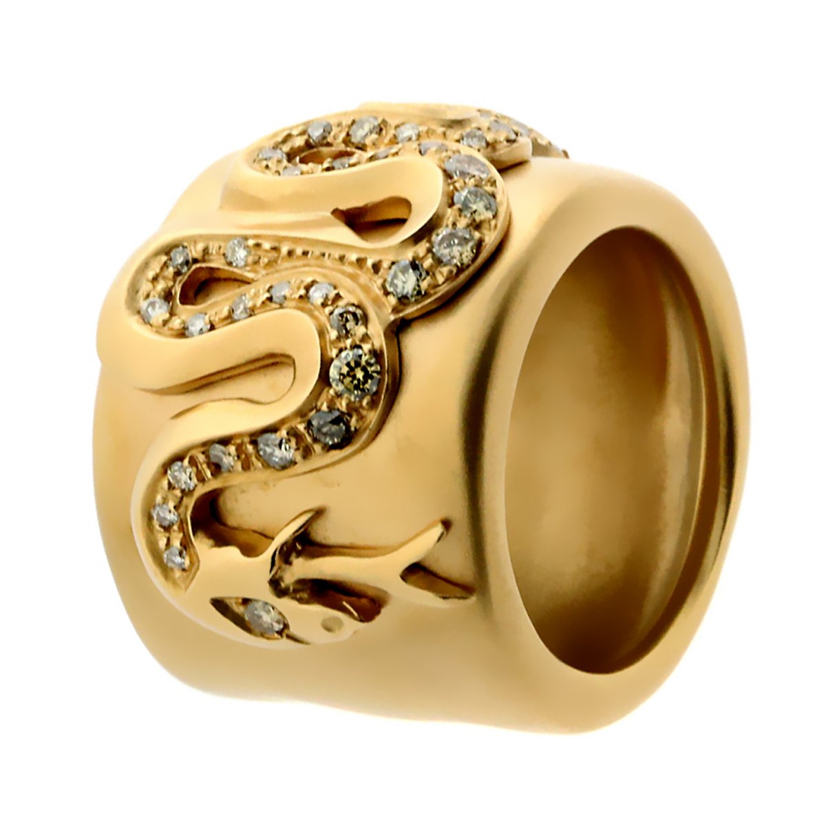 Pothtmellato Eva Snake Diamond Rose Gold Ring