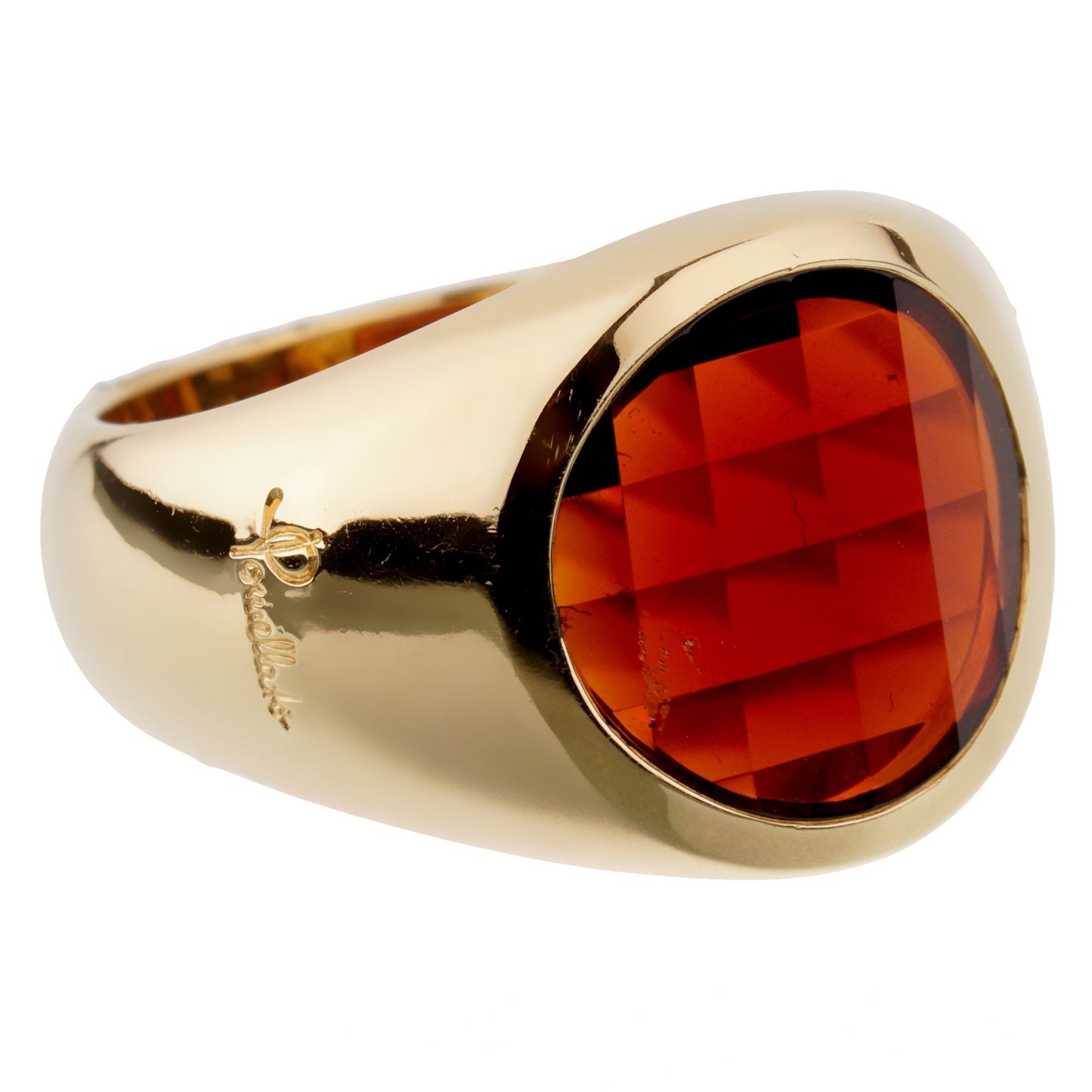 Pothtmellato Garnet 18k Yellow Gold Cocktail Ring Sz 6 3/4