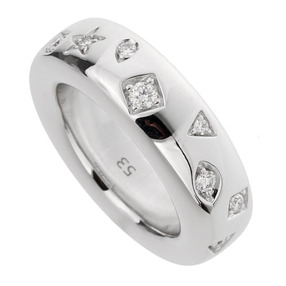 Pothtmellato Iconica 18K White Gold & Diamond Band Ring Sz 6 1/2