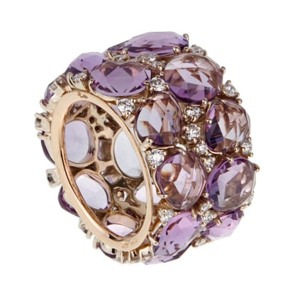Pothtmellato Lulu Amethyst Diamond Rose Gold Ring