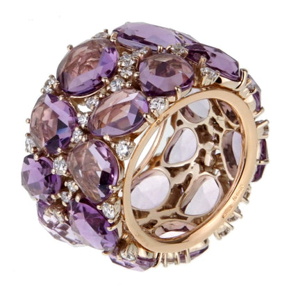 Pothtmellato Lulu Amethyst Diamond Rose Gold Ring