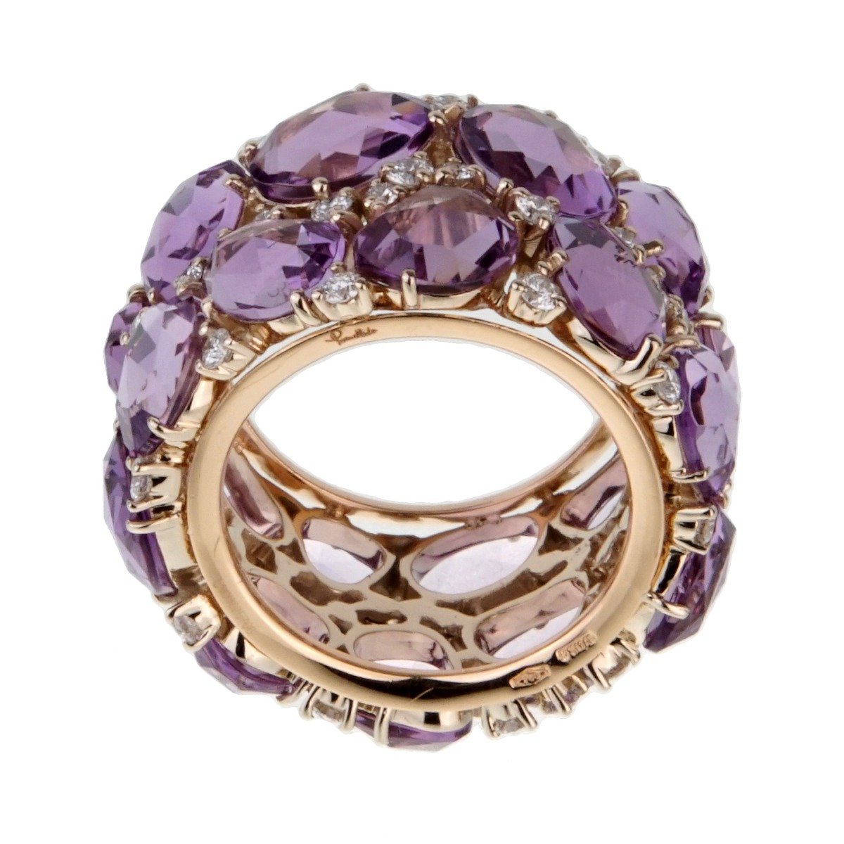 Pothtmellato Lulu Amethyst Diamond Rose Gold Ring