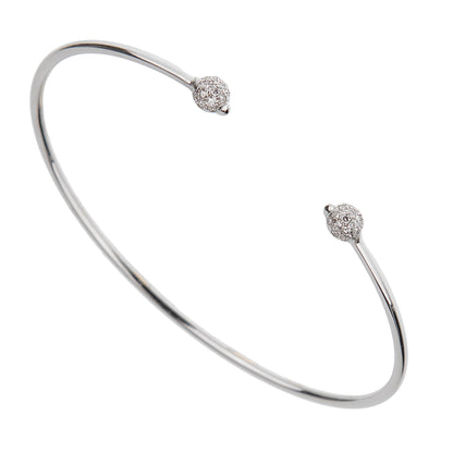 Pothtmellato M'ama Non M'ama 18k White Gold Diamond Cuff Bracelet