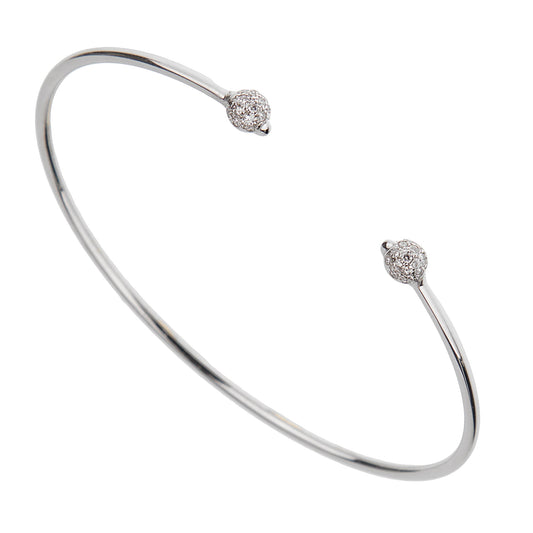 Pothtmellato M'ama Non M'ama 18k White Gold Diamond Cuff Bracelet