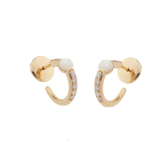 Pothtmellato M'ama Non M'ama 18k Rose Gold Diamond Earrings