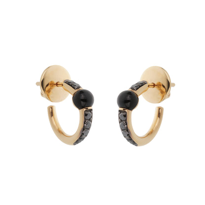 Pothtmellato M?¡¥ama Non M?¡¥ama 18k Rose Gold Onyx Diamond Earrings
