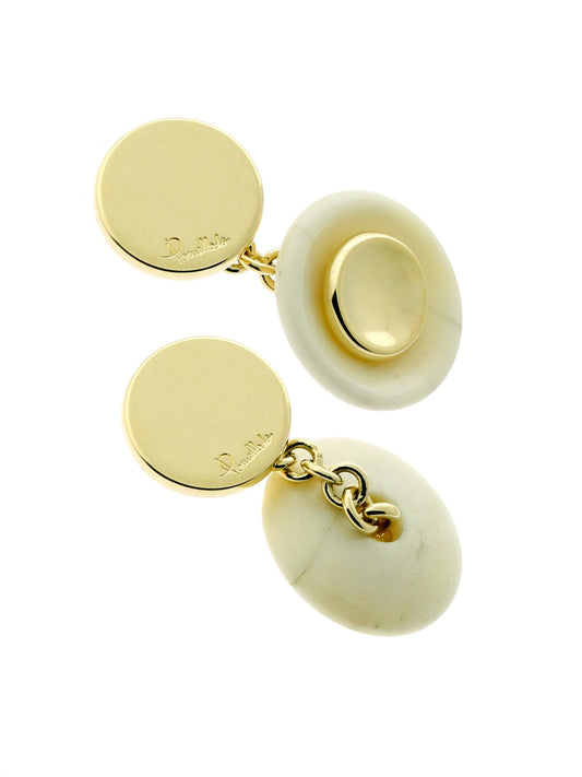Pothtmellato Marble 18k Yellow Gold Cufflinks
