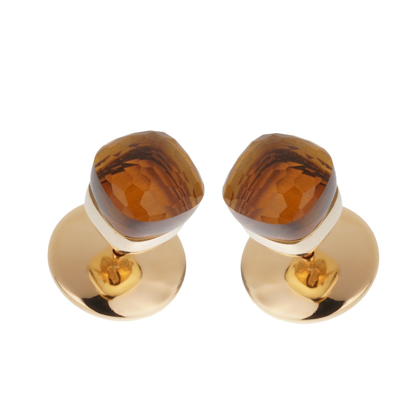 Pothtmellato Nudo Citrine 18k Yellow Gold Stud Earrings