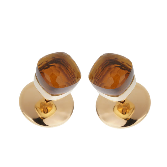 Pothtmellato Nudo Citrine 18k Yellow Gold Stud Earrings