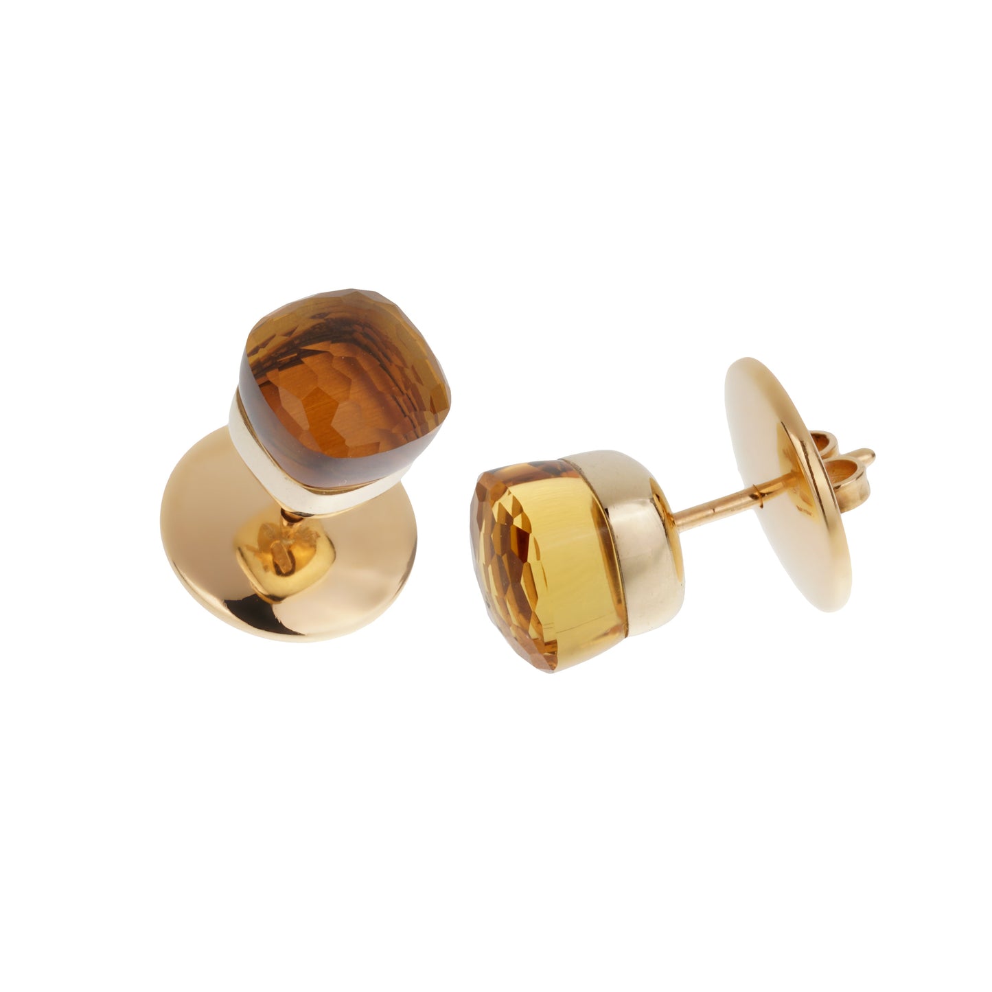 Pothtmellato Nudo Citrine 18k Yellow Gold Stud Earrings