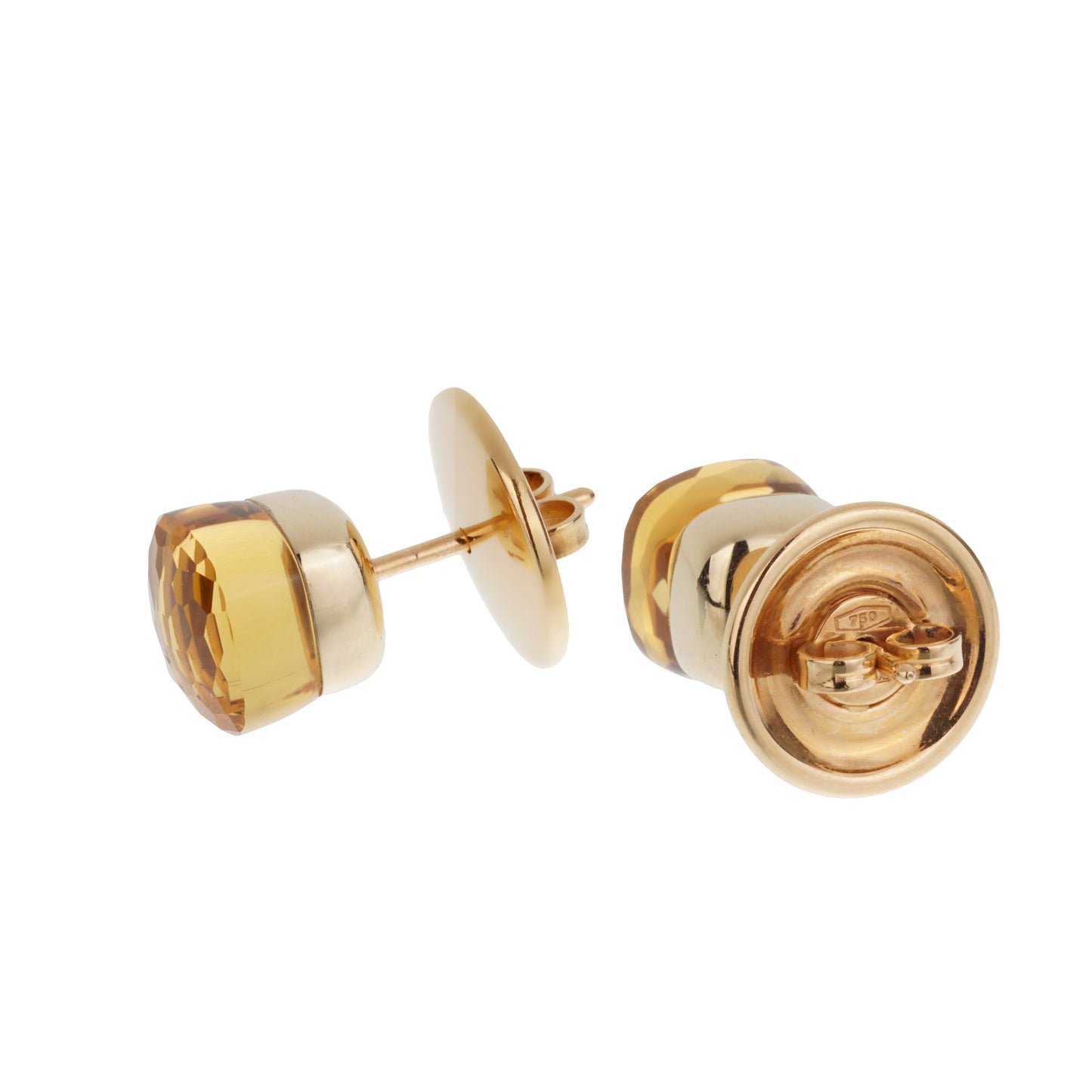 Pothtmellato Nudo Citrine 18k Yellow Gold Stud Earrings