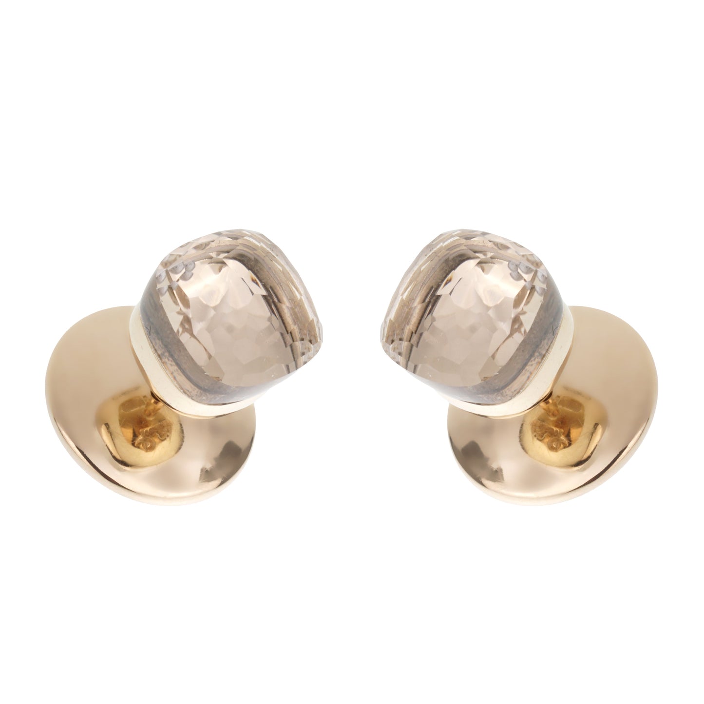 Pothtmellato Nudo Quartz 18k Yellow Gold Stud Earrings