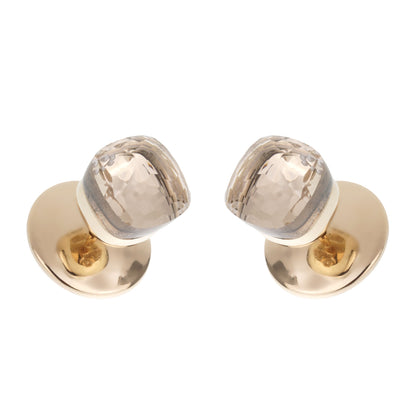 Pothtmellato Nudo Quartz 18k Yellow Gold Stud Earrings