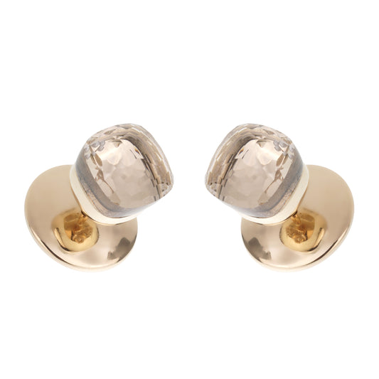 Pothtmellato Nudo Quartz 18k Yellow Gold Stud Earrings