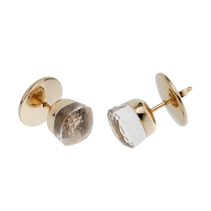 Pothtmellato Nudo Quartz 18k Yellow Gold Stud Earrings