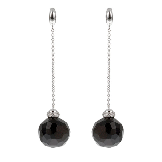 Pothtmellato Victoria Onyx Diamond 18k White Gold Diamond Disco Ball Earrings