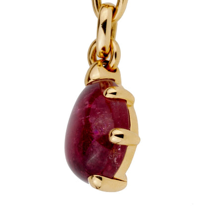 Pothtmellato Pink Tourmaline Gold Chain Necklace