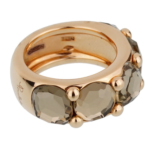 Pothtmellato Prasiolite Rose Gold Cocktail Band Ring Sz 5 1/4