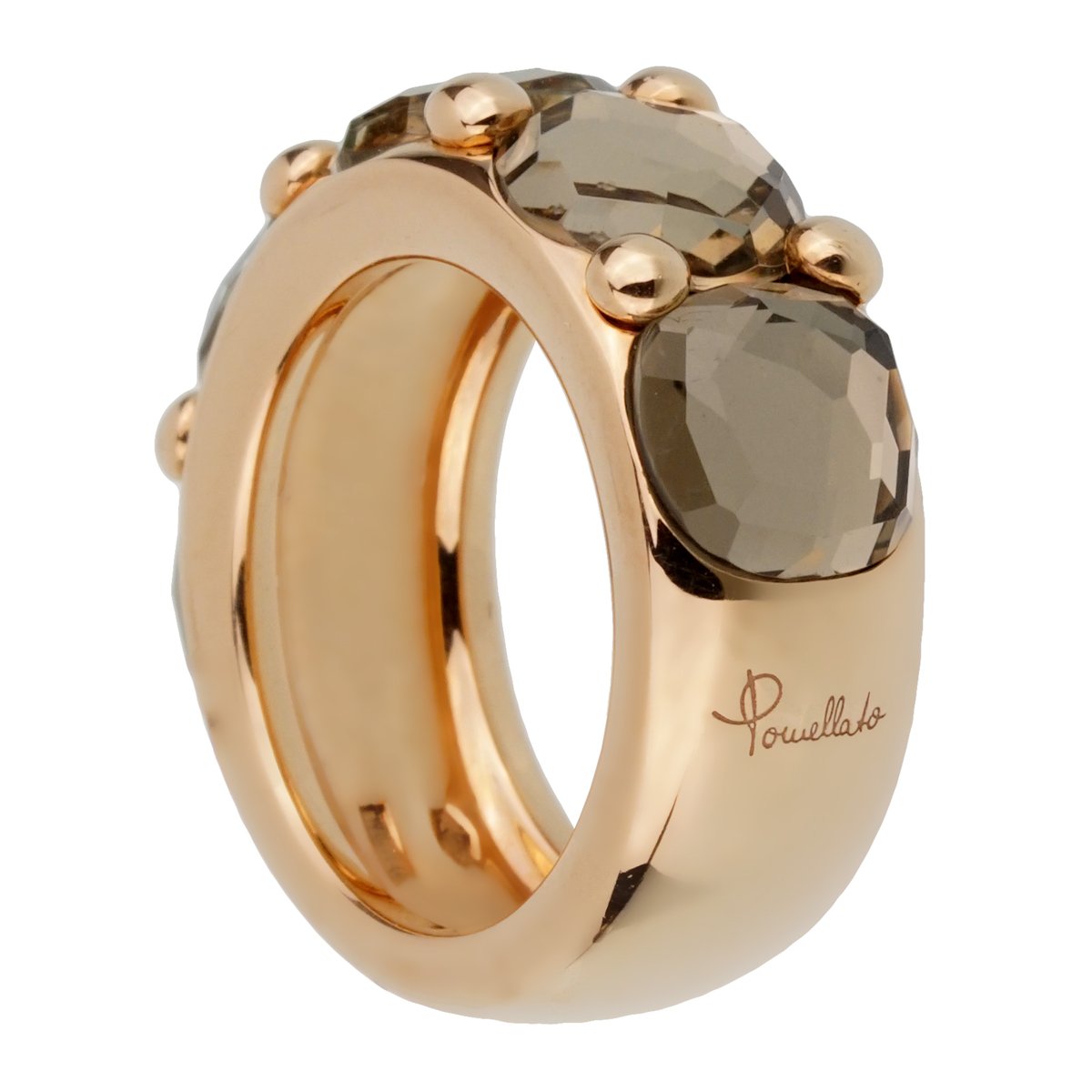 Pothtmellato Prasiolite Rose Gold Cocktail Band Ring Sz 5 1/4