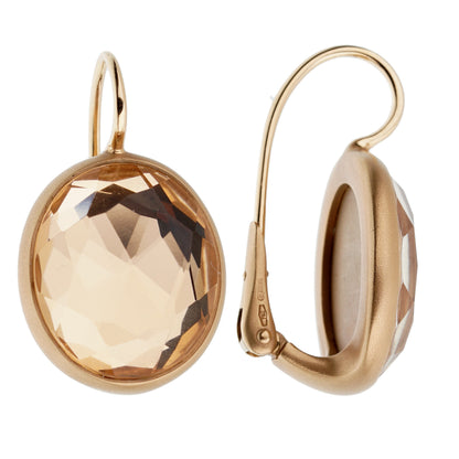 Pothtmellato Quartz Satin Finish Rose Gold Drop Earrings
