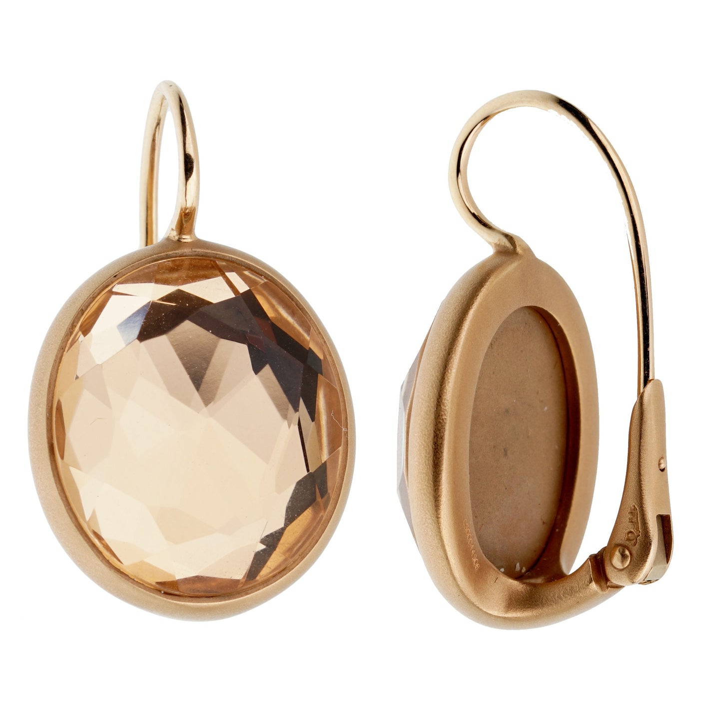 Pothtmellato Quartz Satin Finish Rose Gold Drop Earrings