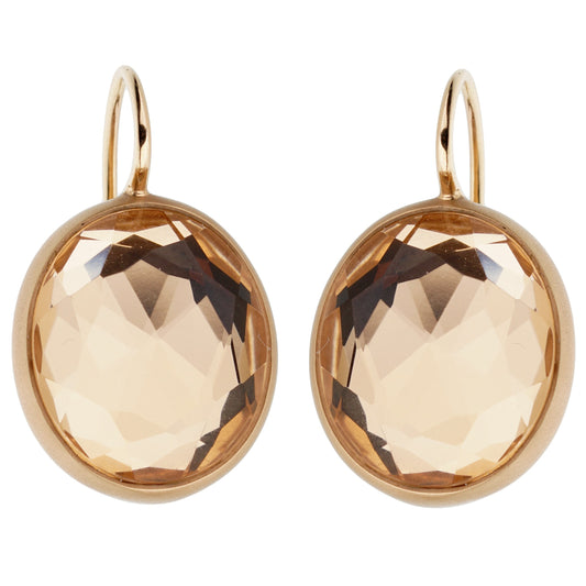 Pothtmellato Quartz Satin Finish Rose Gold Drop Earrings